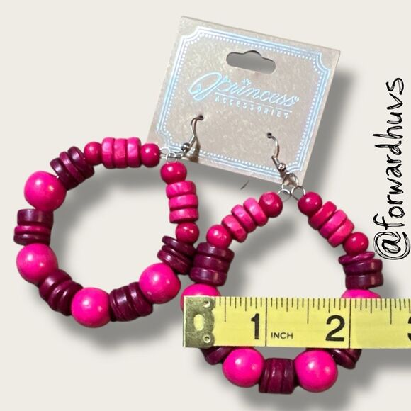 Bundle Sale 3 for $15 | Princess Accessories Pink Hoop Earrings - Picture 5 of 7